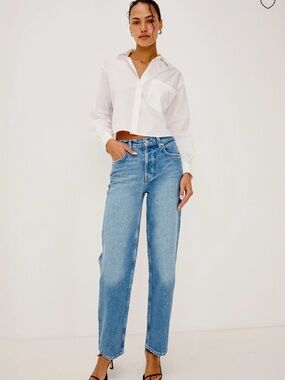 Rails Light Blue High-Rise Straight Leg Jeans